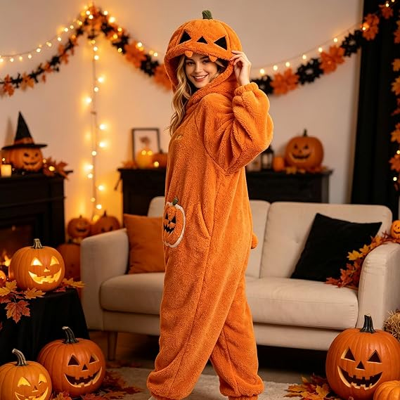 Unisex Halloween Pumpkin Onesie Pajamas