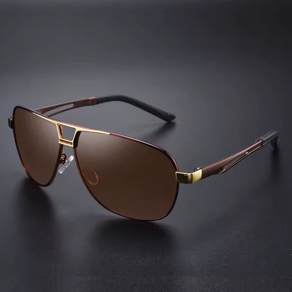 Adaptalens Top Quality Square Retro Photochromic Aluminum Sunglasses