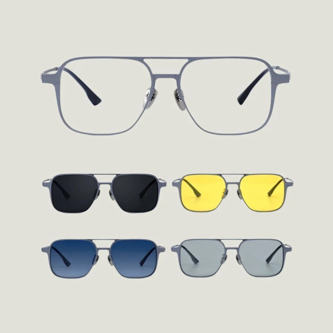 Adaptalens Sun + Eye + Night Vision + 3D + Blue Shade Glasses