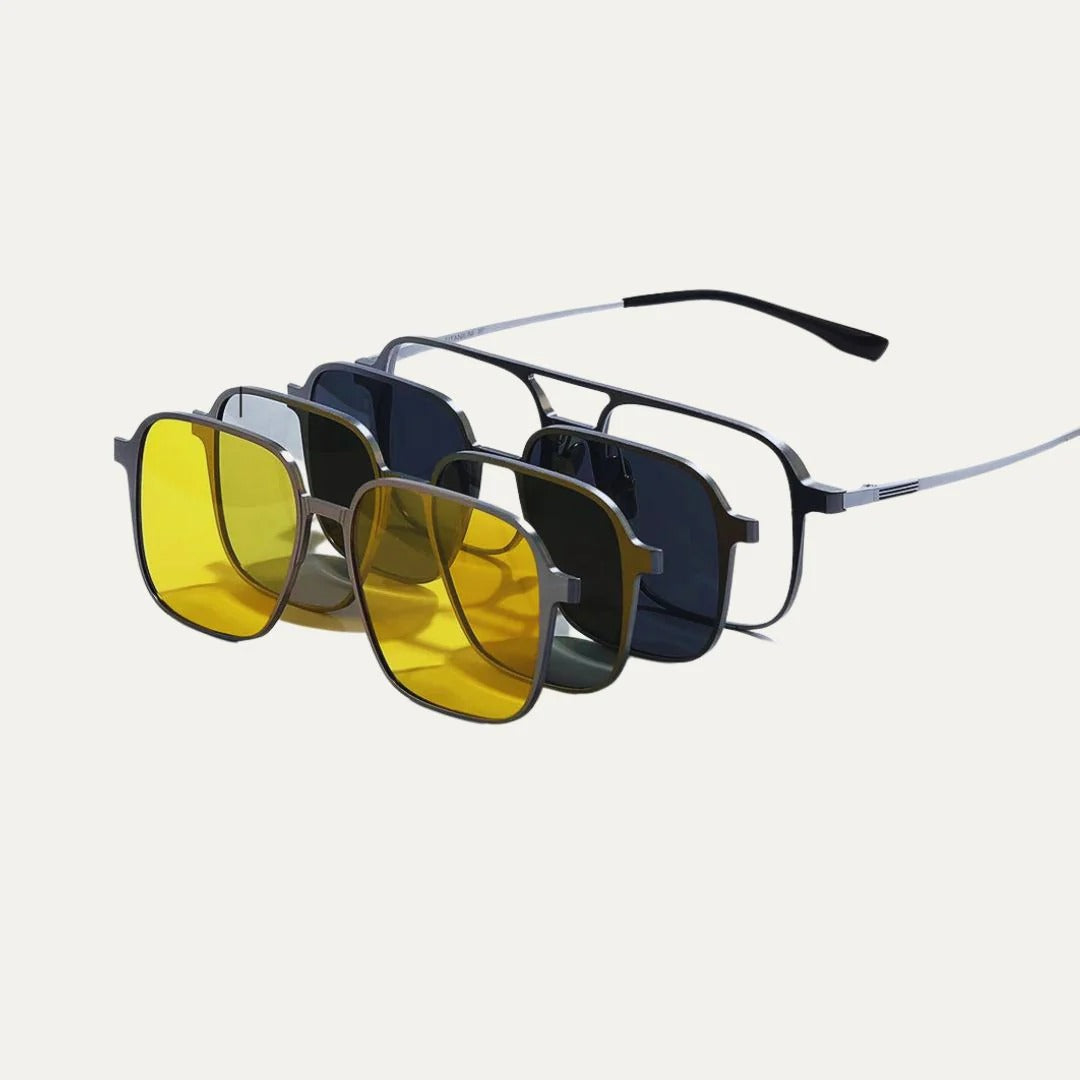 Adaptalens Sun + Eye + Night Vision + 3D + Blue Shade Glasses